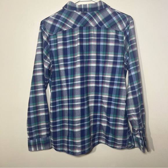 LL Bean Shirt sz SM women’s Button Down Plaid Flannel multi color - Picture 2 of 11